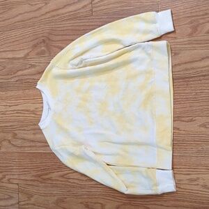 Yellow and white tie-dye crewneck sweatshirt, super soft, Stars Above S
